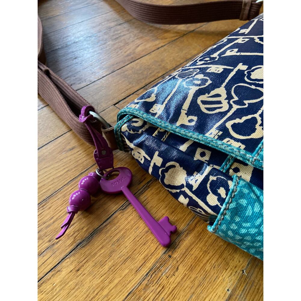 FOSSIL Key-Per Colorful Navy Messenger Bag - Picture 4 of 16